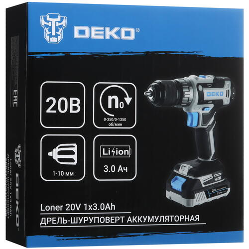 Купить Дрель-шуруповерт DEKO Loner 20V UNV 20V  5463218. Характеристики, отзывы и цены в Донецке
