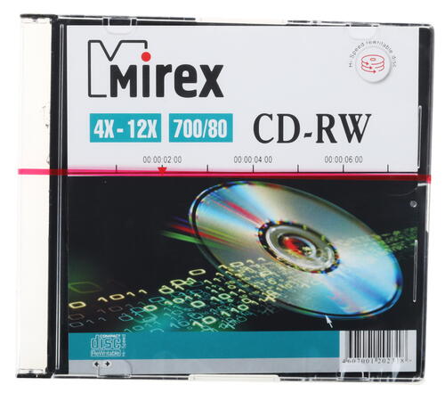 Купить CD-диск Mirex CD-RW, 0.7 ГБ, Slim Case, 12x, 1 шт  1238398. Характеристики, отзывы и цены в Донецке