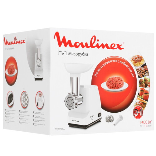 Купить Мясорубка электрическая Moulinex HV1 ME111032 белый  1690702. Характеристики, отзывы и цены в Донецке