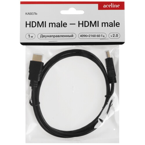 Купить Кабель  Aceline HDMI - HDMI, 1 м  9143446. Характеристики, отзывы и цены в Донецке