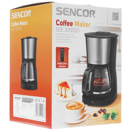 Купить Кофеварка капельная Sencor SCE 3050SS черный  8158116. Характеристики, отзывы и цены в Донецке