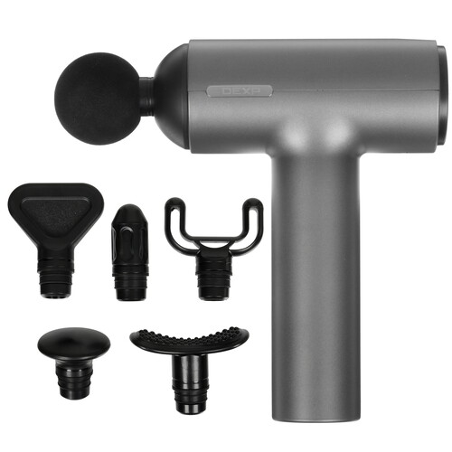 Купить Массажный пистолет DEXP DMG-20Y серый  9196919. Характеристики, отзывы и цены в Донецке