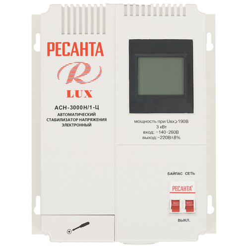 Купить Стабилизатор напряжения Ресанта АСН-3000Н/1-Ц Lux  7901346. Характеристики, отзывы и цены в Донецке