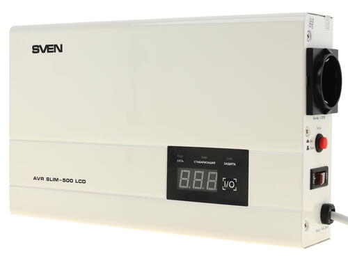Купить Стабилизатор напряжения SVEN AVR SLIM 500  7900139. Характеристики, отзывы и цены в Донецке