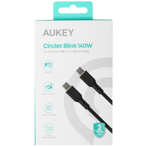 Купить Кабель круглый Aukey USB Type-C - USB Type-C черный 1 м  5607776. Характеристики, отзывы и цены в Донецке