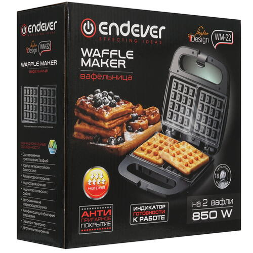 Купить Вафельница Endever Skyline WM-22 черный  9946825. Характеристики, отзывы и цены в Донецке