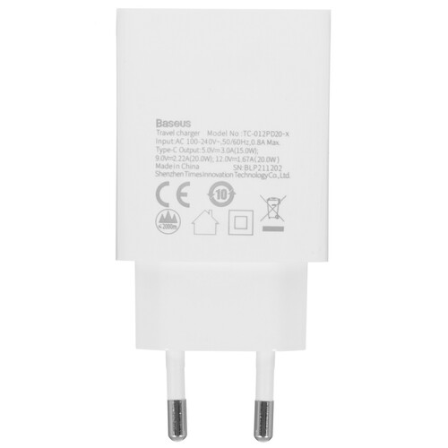 Купить Сетевое зарядное устройство Baseus Speed Mini белый  5072998. Характеристики, отзывы и цены в Донецке
