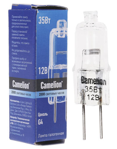 Купить Лампа галогенная Camelion G4/JC/35W/12V  1109799. Характеристики, отзывы и цены в Донецке