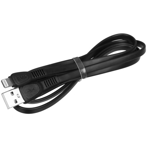 Купить Кабель плоский Hoco Lightning 8-pin - USB 2.0 Type-A черный 1 м  5475118. Характеристики, отзывы и цены в Донецке