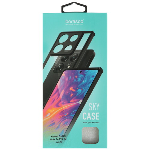 Купить Накладка  BoraSCO Sky Case для Xiaomi Redmi Note 14 Pro синий/прозрачный  5615219. Характеристики, отзывы и цены в Донецке
