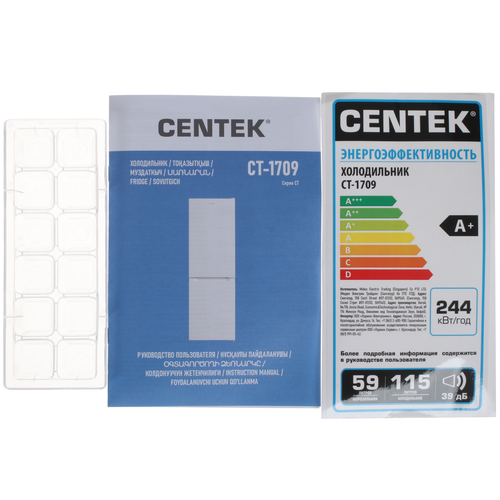 Купить Холодильник с морозильником   Centek CT-1709 белый  9975015. Характеристики, отзывы и цены в Донецке