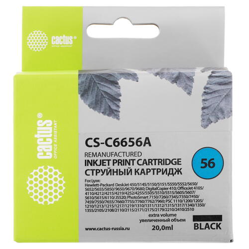 Купить Картридж Cactus CS-C6656A черный  7942608. Характеристики, отзывы и цены в Донецке