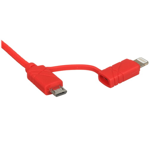 Купить Кабель круглый FORZA Lightning 8-pin, micro USB - USB 2.0 Type-A красный 1 м  5482328. Характеристики, отзывы и цены в Донецке