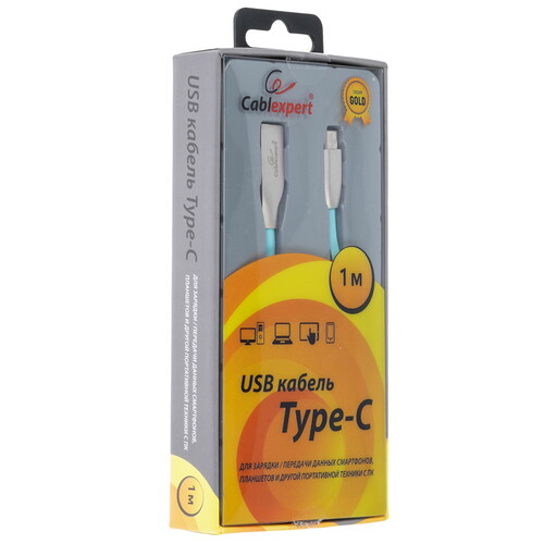 Купить Кабель круглый Cablexpert USB Type-C - USB 2.0 Type-A голубой 1 м  5485404. Характеристики, отзывы и цены в Донецке