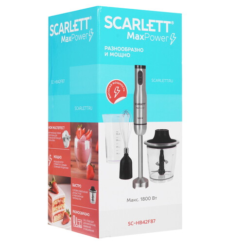Купить Блендер погружной Scarlett SC-HB42F87 серый  9268020. Характеристики, отзывы и цены в Донецке