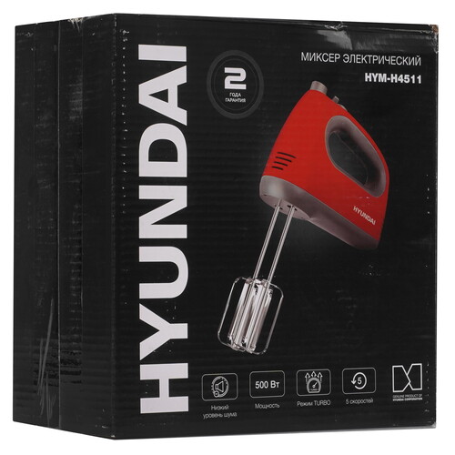 Купить Миксер Hyundai HYM-H4511 красный  9904513. Характеристики, отзывы и цены в Донецке