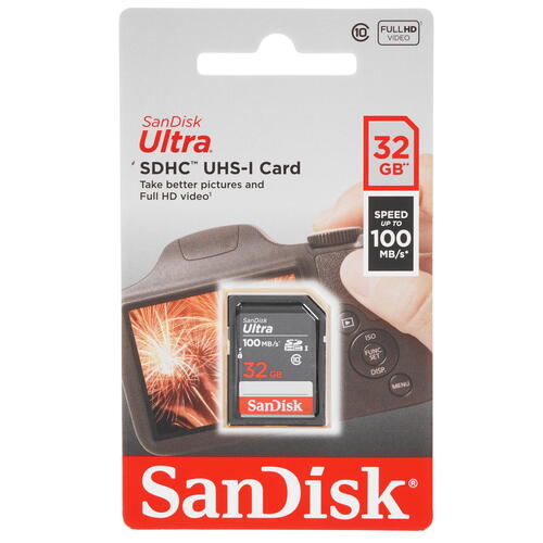 Купить Карта памяти SanDisk Ultra SDHC 32 ГБ [SDSDUNR-032G-GN3IN]  4727290. Характеристики, отзывы и цены в Донецке
