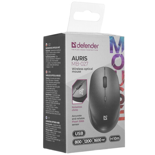 Купить Мышь беспроводная Defender Auris MB-027  9040738. Характеристики, отзывы и цены в Донецке
