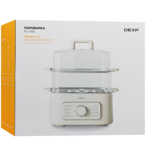 Купить Пароварка DEXP FS-1000 бежевый  9034093. Характеристики, отзывы и цены в Донецке