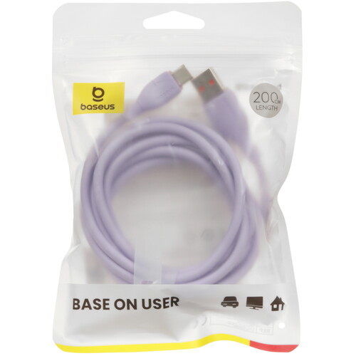 Купить Кабель круглый Baseus USB Type-C - USB 2.0 Type-A фиолетовый 2 м  5627529. Характеристики, отзывы и цены в Донецке