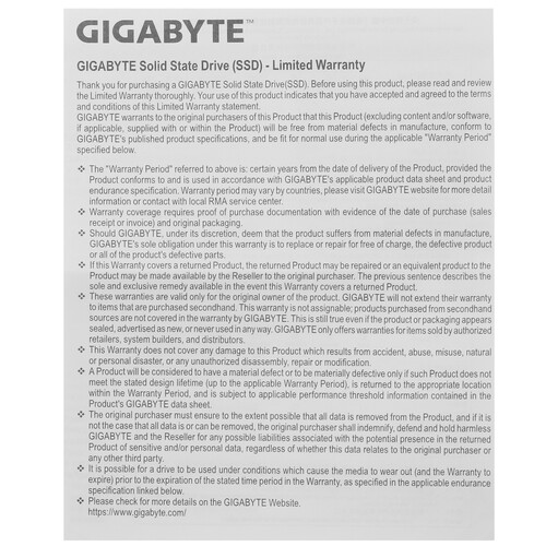 Купить 500 ГБ M.2 NVMe накопитель GIGABYTE AORUS Gen3 2500E  5099048. Характеристики, отзывы и цены в Донецке
