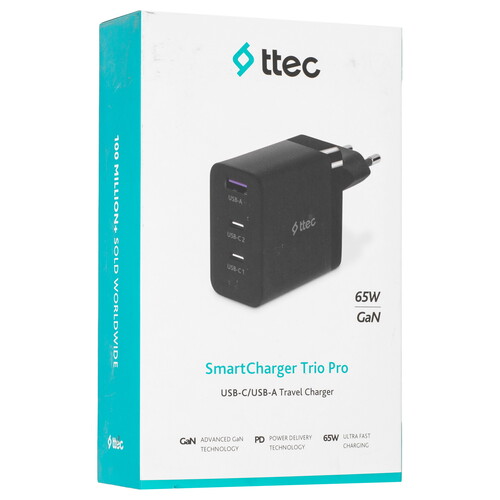 Купить Сетевое зарядное устройство TTEC SmartCharger 65W черный  9140732. Характеристики, отзывы и цены в Донецке