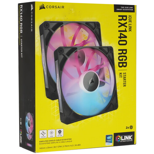 Купить Комплект вентиляторов Corsair iCUE LINK RX140 RGB  9269925. Характеристики, отзывы и цены в Донецке