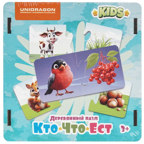 Купить Пазл Unidragon Кто что ест 3+  9136961. Характеристики, отзывы и цены в Донецке
