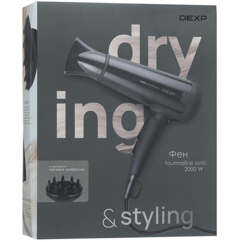 Купить Фен DEXP HD-5927 черный  9021858. Характеристики, отзывы и цены в Донецке