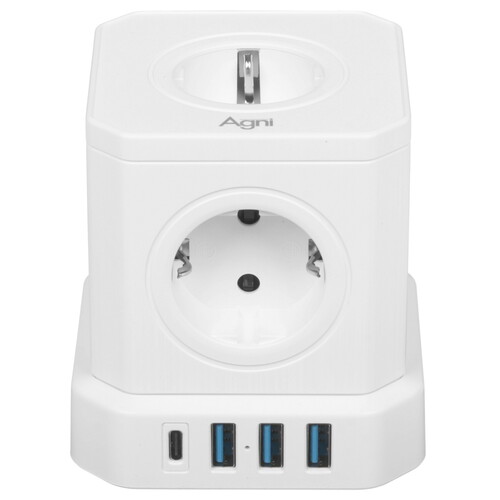 Купить Сетевой фильтр AGNI TP-VE4U5E-C белый  9289307. Характеристики, отзывы и цены в Донецке