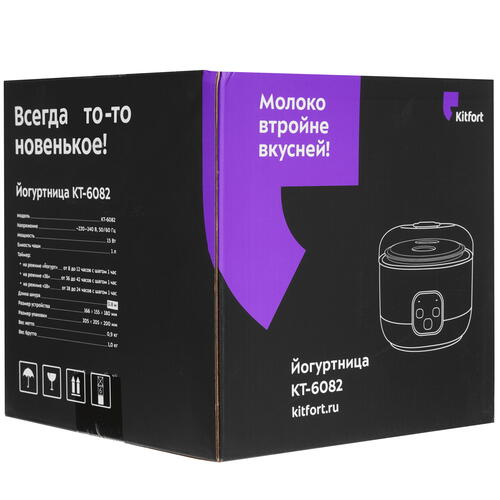 Купить Йогуртница Kitfort КТ-6082 белый  9072286. Характеристики, отзывы и цены в Донецке
