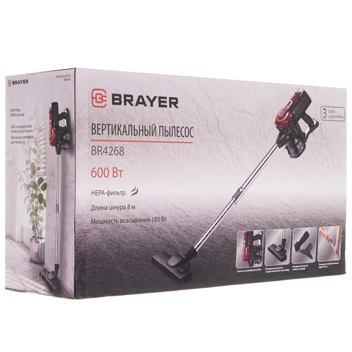 Купить Пылесос  вертикальный  Brayer BR4268  серый  9075149. Характеристики, отзывы и цены в Донецке