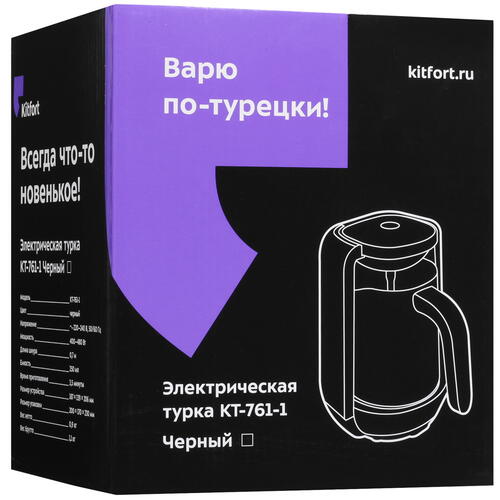 Купить Электрическая турка KITFORT КТ-761-1 черный  5347965. Характеристики, отзывы и цены в Донецке