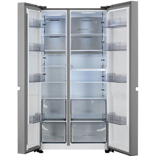 Купить Холодильник Side by Side   Hisense RS840N4AIF серебристый  9300178. Характеристики, отзывы и цены в Донецке