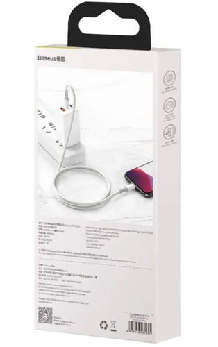 Купить Кабель круглый Baseus Lightning 8-pin - USB Type-C белый 2 м  9260736. Характеристики, отзывы и цены в Донецке