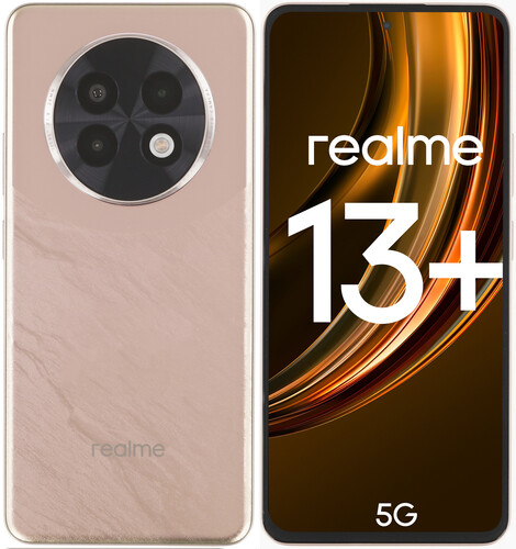 Купить 6.67" Смартфон realme 13+ 5G 256 ГБ золотистый  5495172. Характеристики, отзывы и цены в Донецке