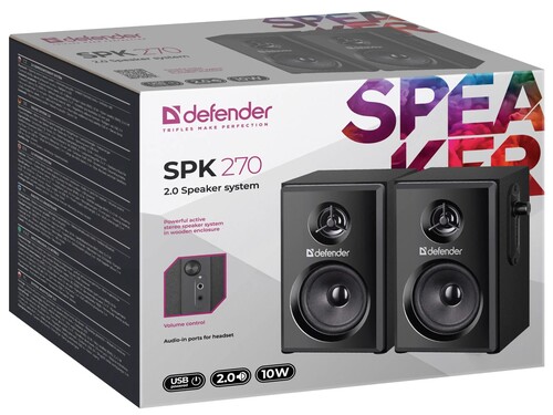 Купить Колонки Defender SPK 270 черный  9204187. Характеристики, отзывы и цены в Донецке