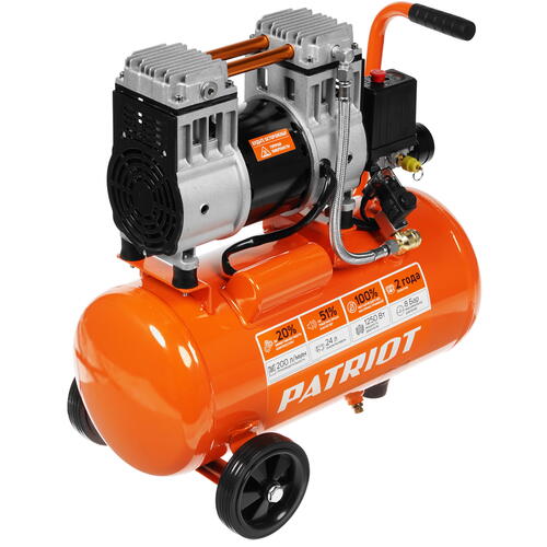 Купить Компрессор поршневой безмасляный Patriot WO 24-220  8159941. Характеристики, отзывы и цены в Донецке