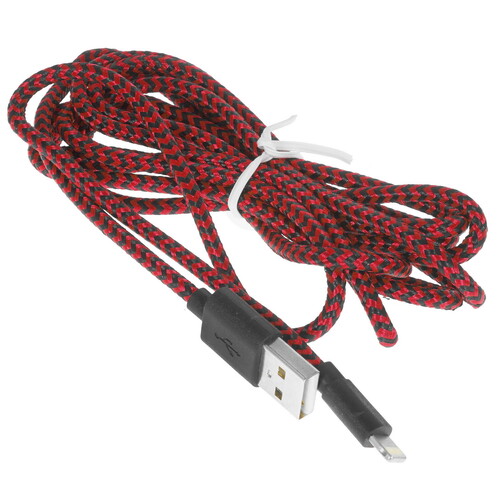 Купить Кабель круглый PERO Lightning 8-pin - USB 2.0 Type-A красный 2 м  5048602. Характеристики, отзывы и цены в Донецке