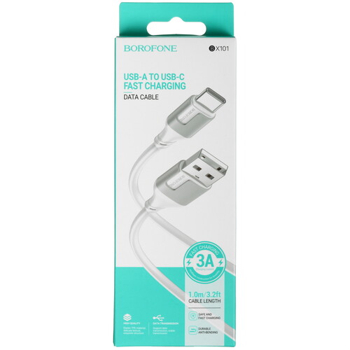 Купить Кабель круглый Borofone USB Type-C - USB 2.0 Type-A черный 1 м  5459942. Характеристики, отзывы и цены в Донецке