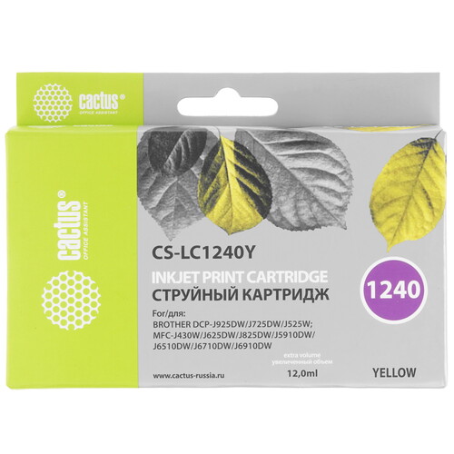 Купить Картридж Cactus CS-LC1240Y желтый  8159395. Характеристики, отзывы и цены в Донецке