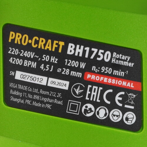 Купить Перфоратор Procraft BH1750  9277909. Характеристики, отзывы и цены в Донецке