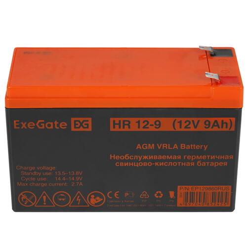 Купить Аккумуляторная батарея для ИБП ExeGate HR 12-9  8187565. Характеристики, отзывы и цены в Донецке