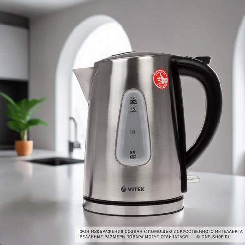 Купить Электрочайник Vitek VT-7007 ST серебристый  7938849. Характеристики, отзывы и цены в Донецке