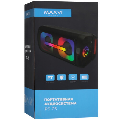 Купить Портативная аудиосистема Maxvi PS-05, черный  9080943. Характеристики, отзывы и цены в Донецке