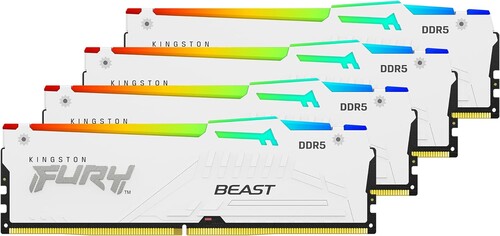 Купить Оперативная память Kingston FURY Beast White RGB [KF556C40BWAK4-64] 64 ГБ  5436451. Характеристики, отзывы и цены в Донецке