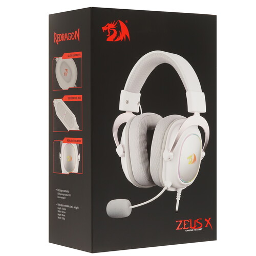Купить Проводные наушники Redragon Zeus X RGB белый 2024  5616178. Характеристики, отзывы и цены в Донецке