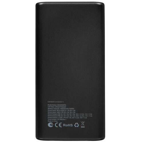 Купить Портативный аккумулятор Energizer UE40000PQ черный  5427101. Характеристики, отзывы и цены в Донецке