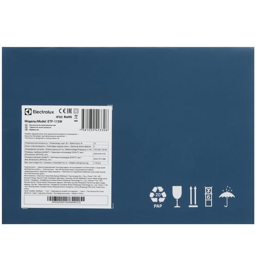 Купить Вентилятор Electrolux ETF-112W  белый  9076992. Характеристики, отзывы и цены в Донецке