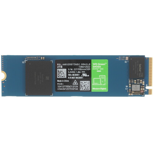 Купить 2000 ГБ M.2 NVMe накопитель WD Green SN350  5068419. Характеристики, отзывы и цены в Донецке